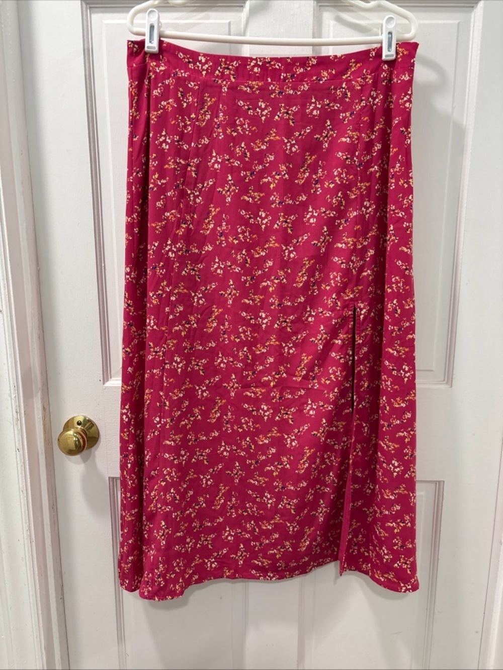 Lulus Women’s Floral Maxi Skirt Size XL Pink Cottagecore Summer Festival NWT
